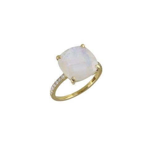 Diamanten regenboogmaansteenring in de VS. 6 voor wholesale door Jewels of Mewar