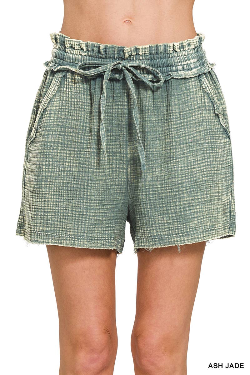 Vanilla Monkey – Calções – Mulher por atacado – Calções Lavadas com Gaze Dupla com Bainha Desfiada16