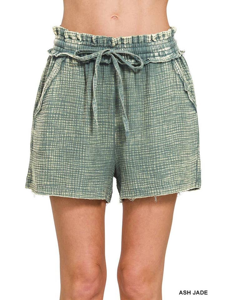 Vanilla Monkey – Calções – Mulher por atacado – Calções Lavadas com Gaze Dupla com Bainha Desfiada16