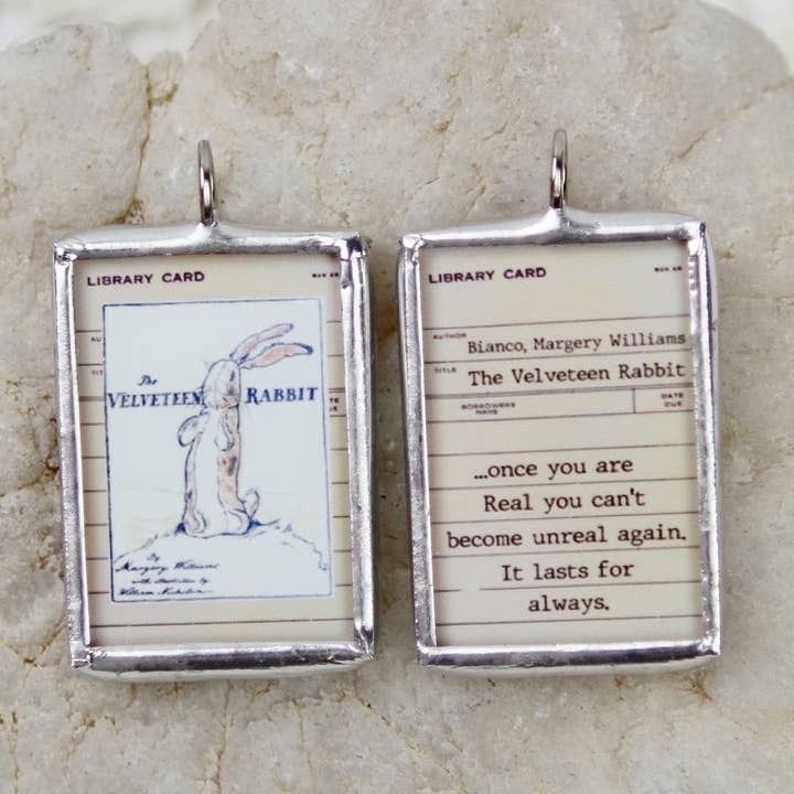 Jennifer Dahl Designs LLC - Wholesale Pendant/Charm Necklace - The Velveteen Rabbit Vintage Book Cover Charm NecklaceÂ