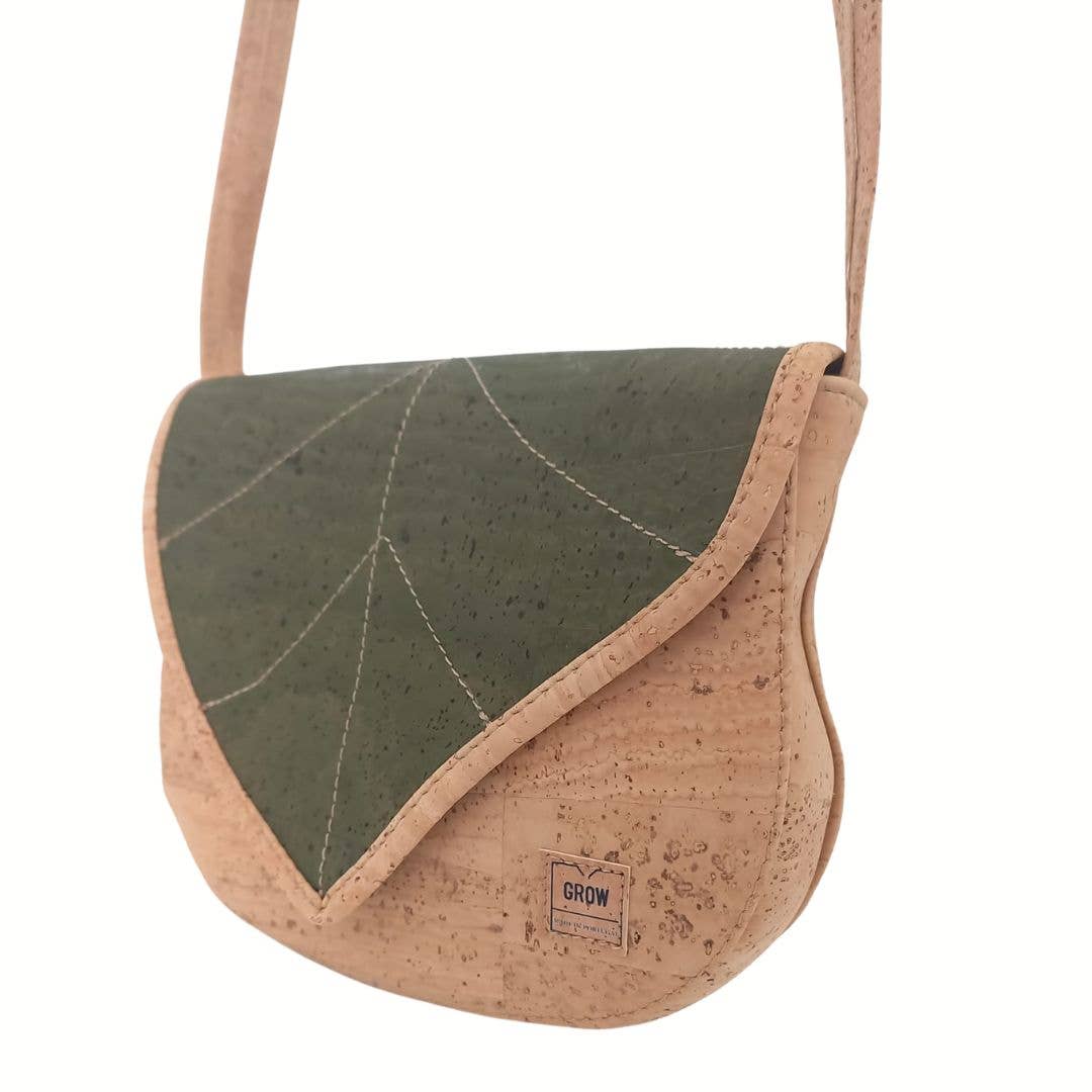 Grow From Nature – Engroshandel Crossbodytaske - Dame – Leaf korktaske - vegansk, bæredygtig og vandafvisende2