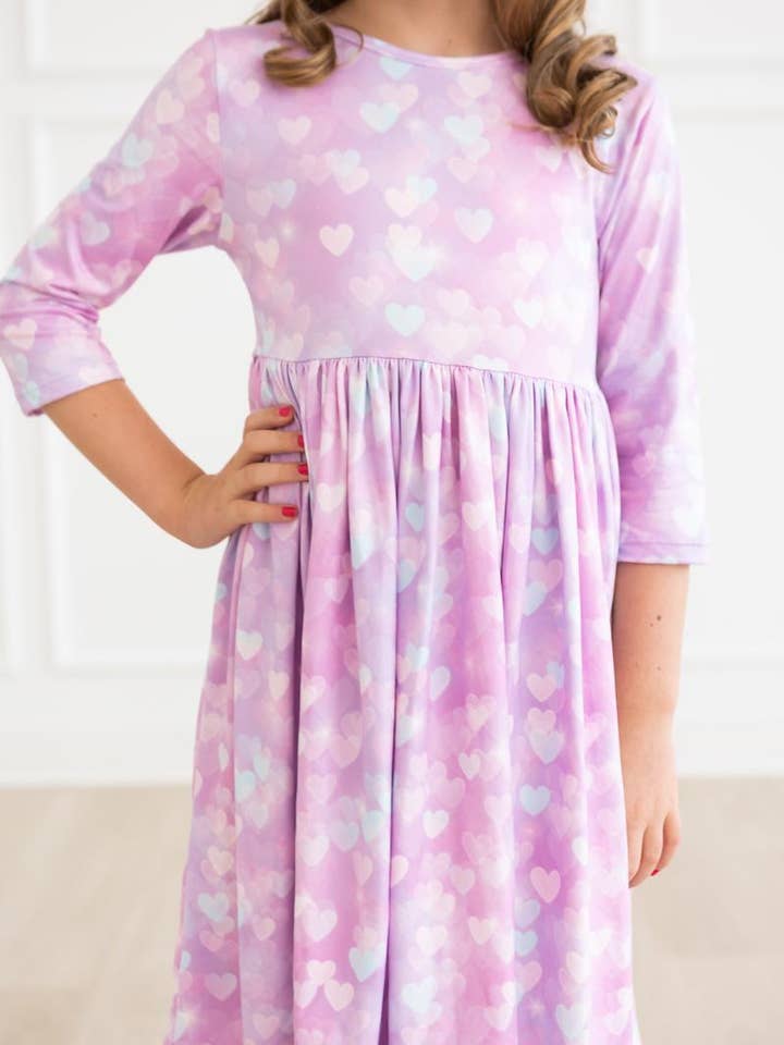 Love Story 3/4 Sleeve Pocket Twirl Dress for wholesale by Mila & Rose