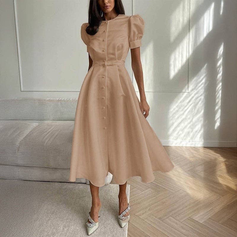 Champagne Short Sleeve Cardigan Dress for wholesale on Faire0