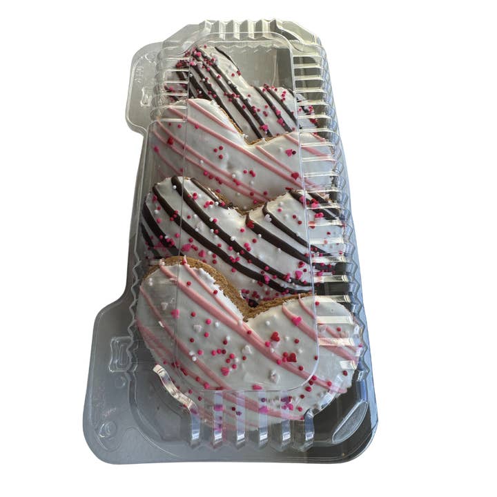 3" Jumbo Heart Shaped Gourmet Dog Cookie, 4 pack for wholesale by K9 Granola Factory