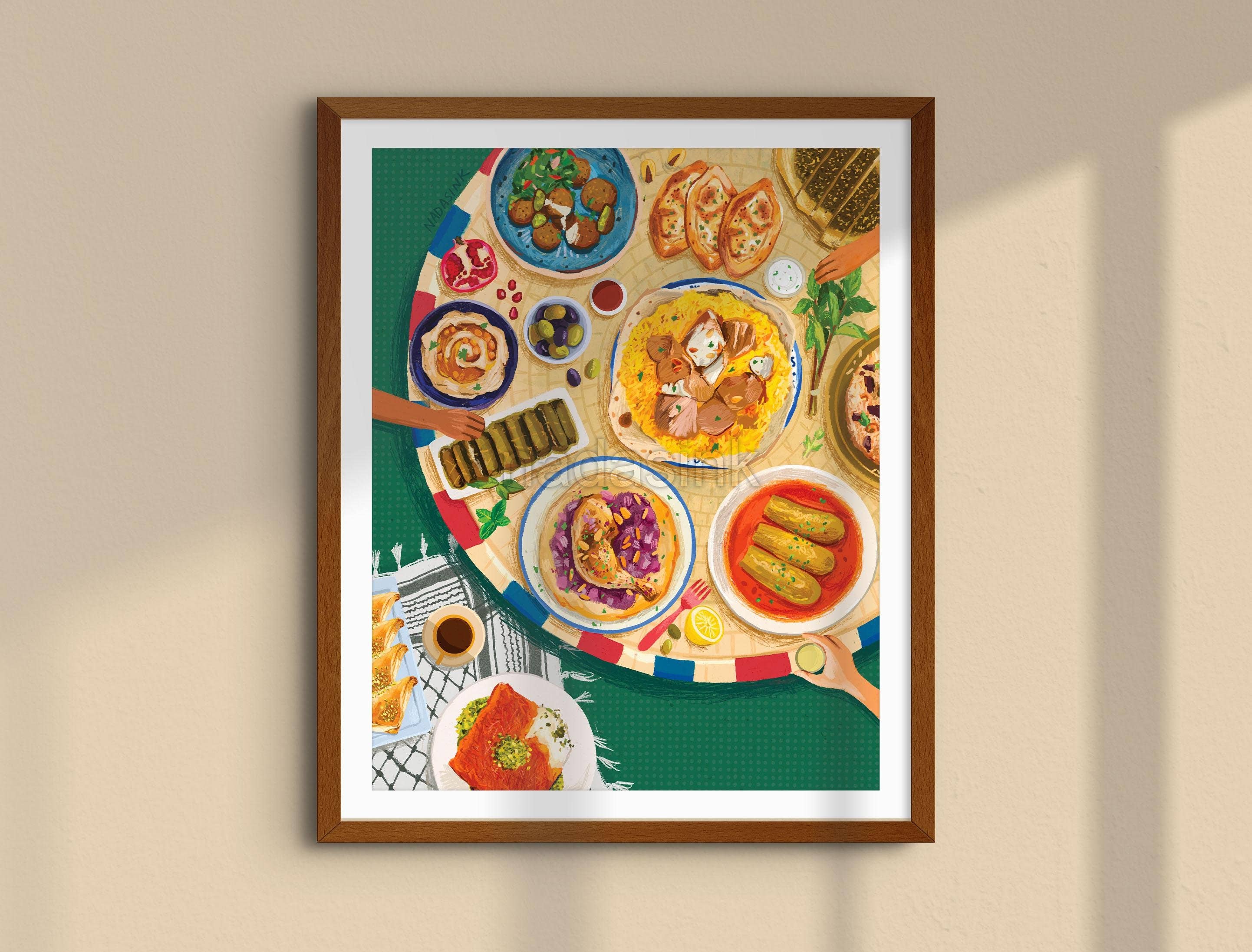 Nada's Ink - Wholesale Art Print - Palestinian Cuisine Art Print | Palestine Art0