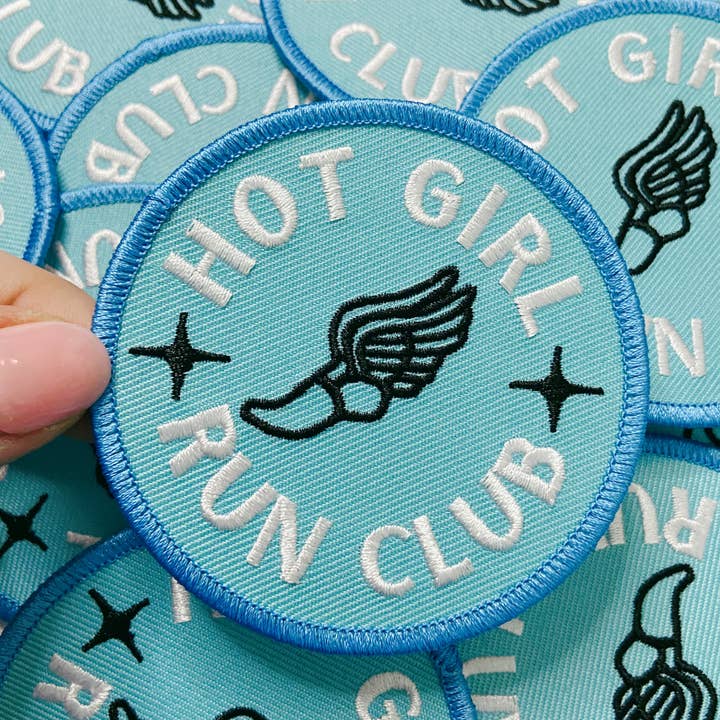 3" Hot Girl Run Club - Embroidered Hat Patch for wholesale by TEELUX