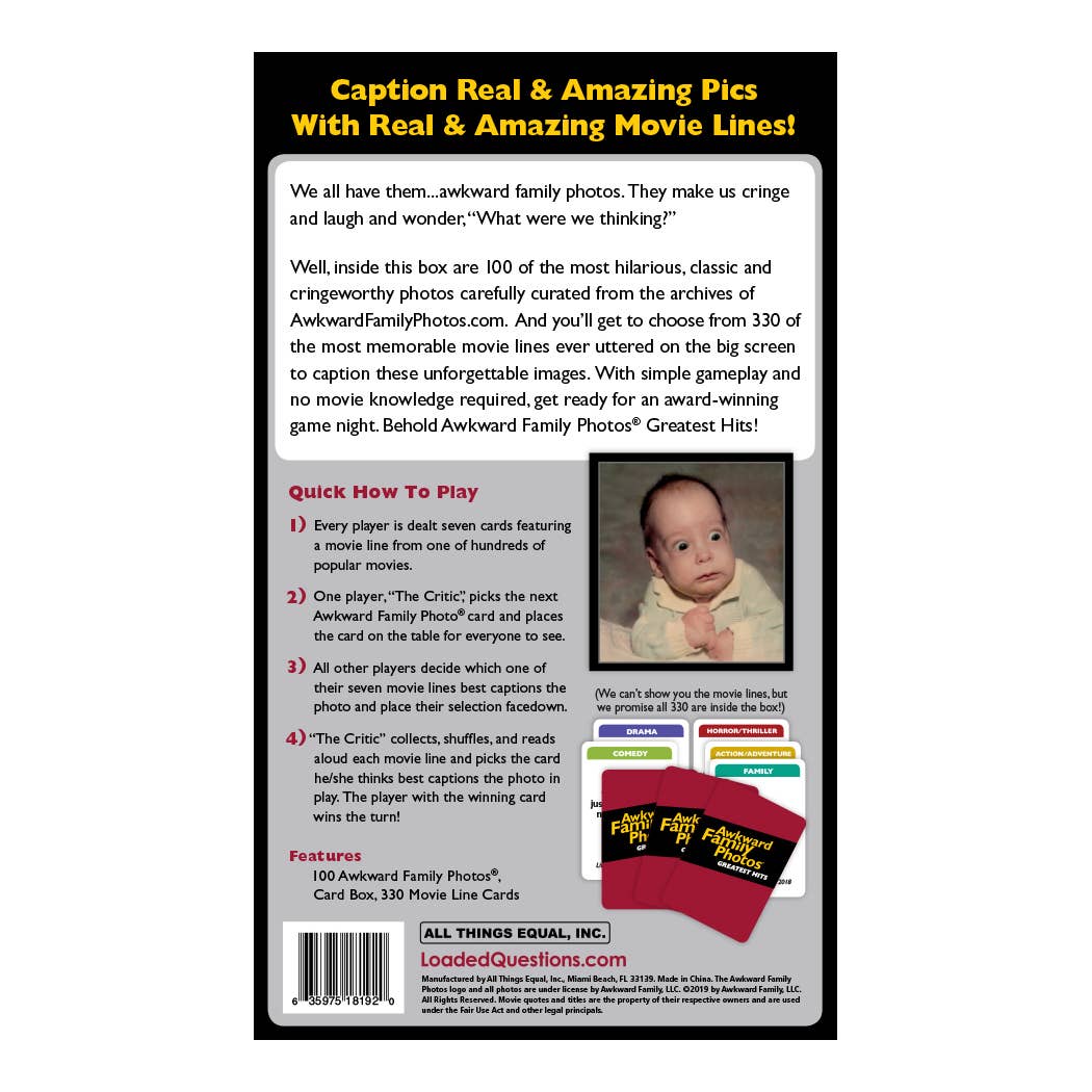 All Things Equal - A Miami Beach Game Company Since 1997 - Wholesale Card Game - Awkward Family Photos Greatest Hits1