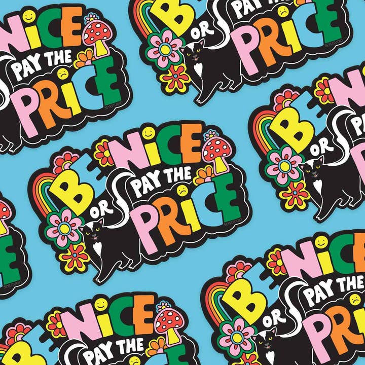 5 Eye Studio - Wholesale Sticker - Be Nice Retro Skunk Vinyl Sticker 3