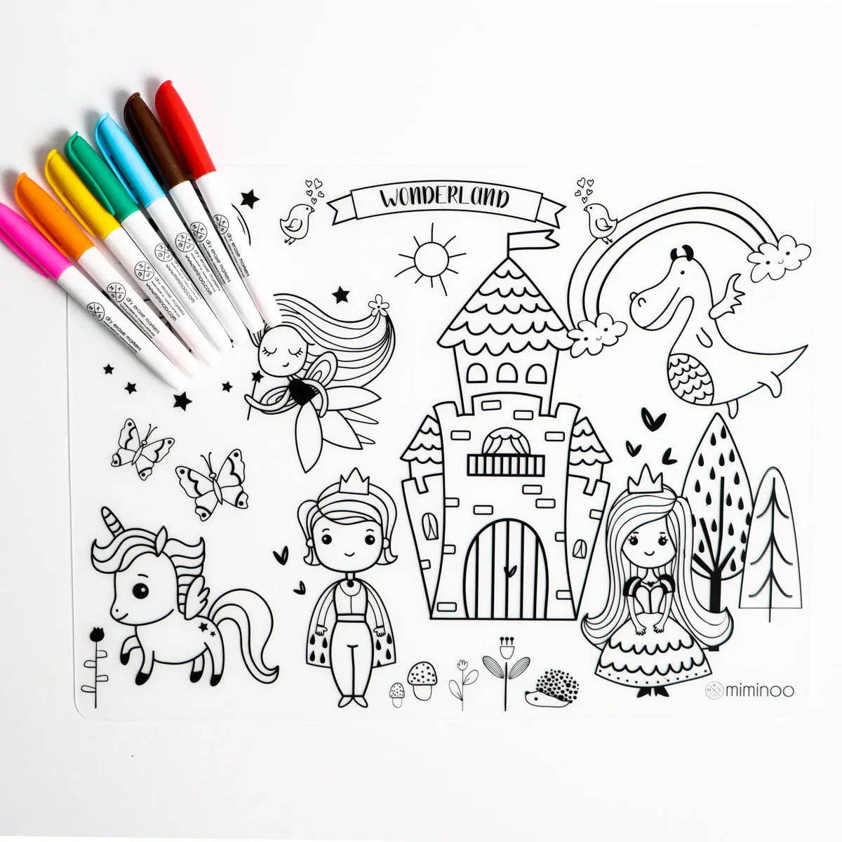 Miminoo – wholesale Colouring mat – Child & baby – Silicone Reusable Coloring Mat & Markers Set - Wonderland3