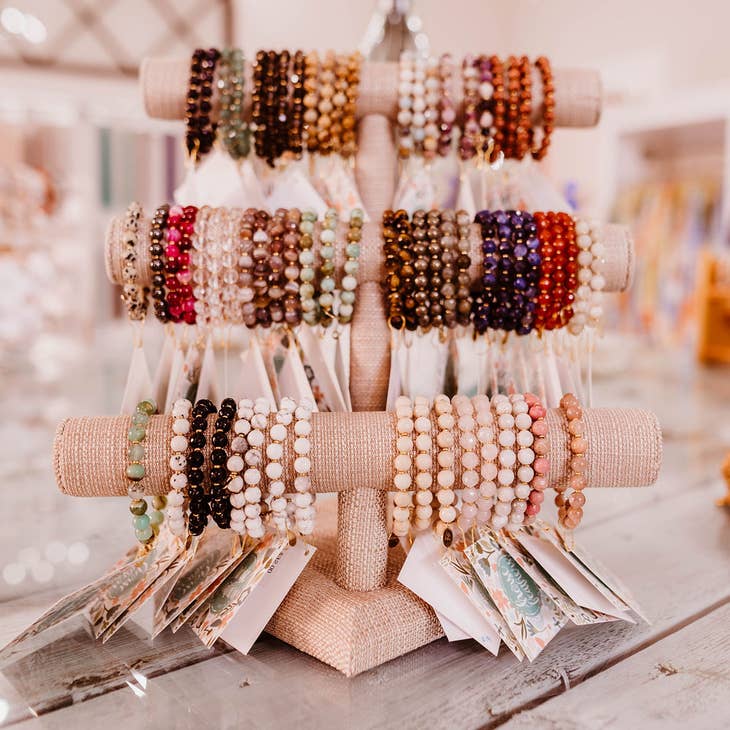 Wholesale 6mm Green Angelite LUXE Gemstone Bracelet for your shop