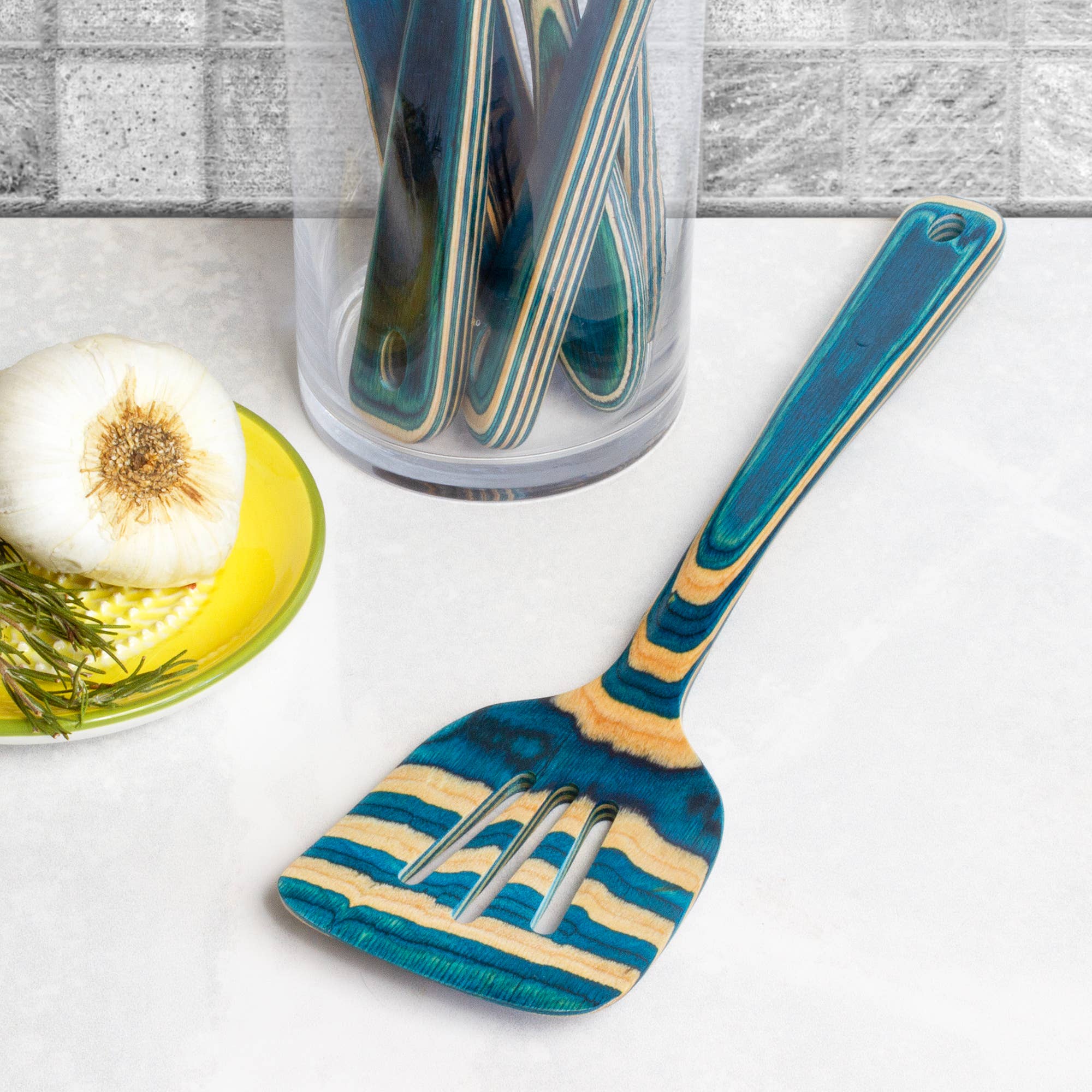 Totally Bamboo - Wholesale Spatula/Turner - Baltique® Mykonos Colorful Wooden Slotted Spatula, 12.5"3