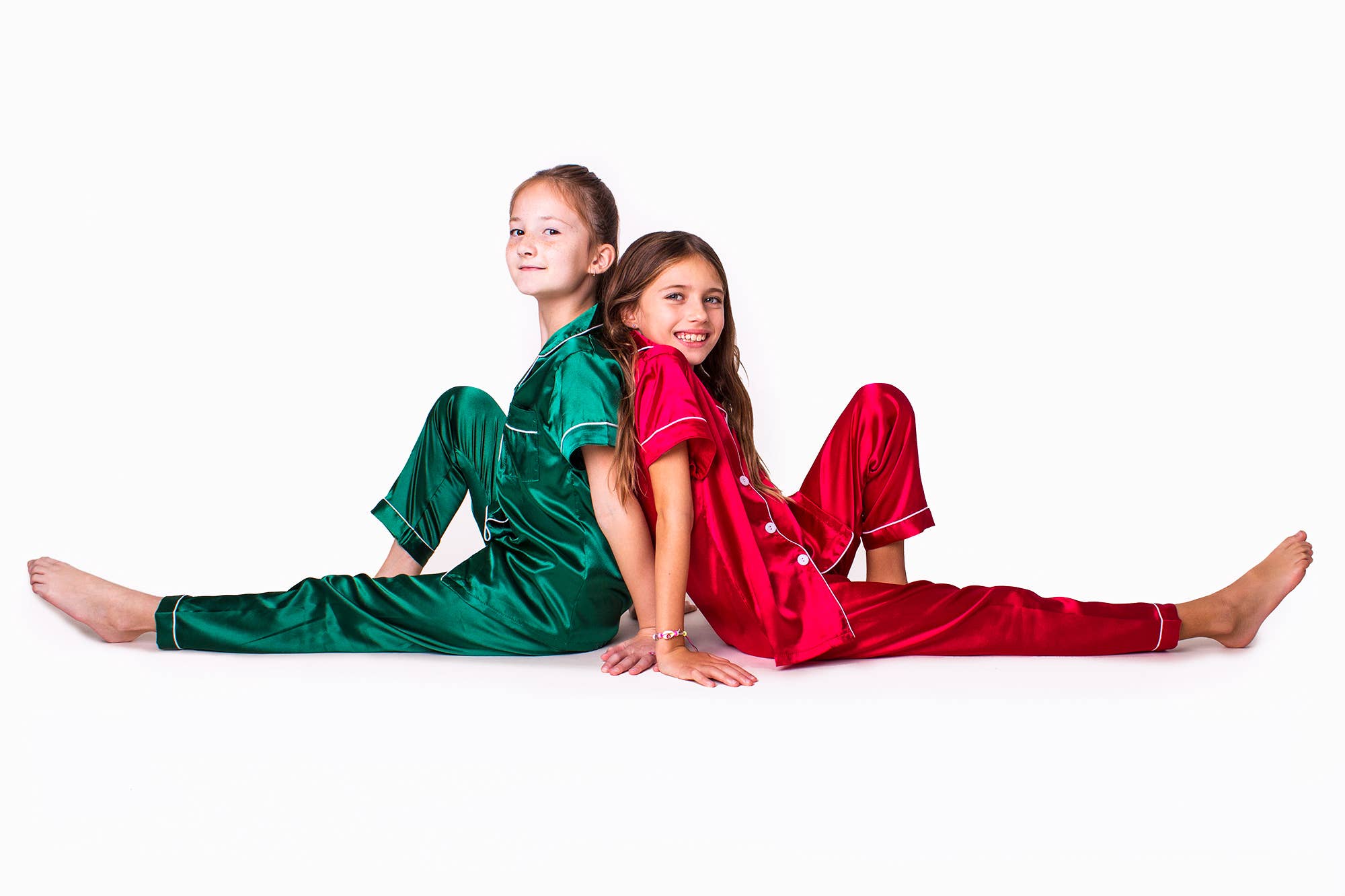 Sisters G Kids - Wholesale Sleepwear Set - Kids - Kids Satin Pajamas Short Sleeves + Pants 3