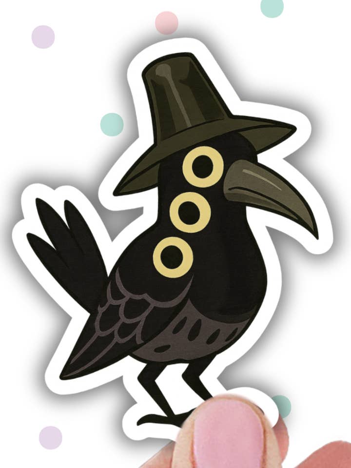 k pop black bird sticker, demon decals, kawaii bird sticker for wholesale by Lalatina Shop