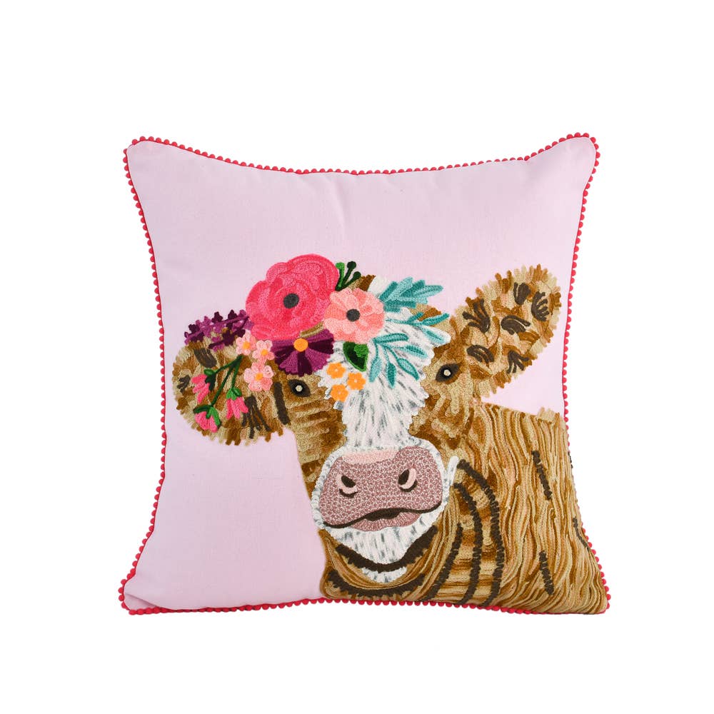 Karma Living - Wholesale Throw/Decorative Pillow - 2ABCC231054_PBFP Set/2 MOOO COW  CUSHION 18x181