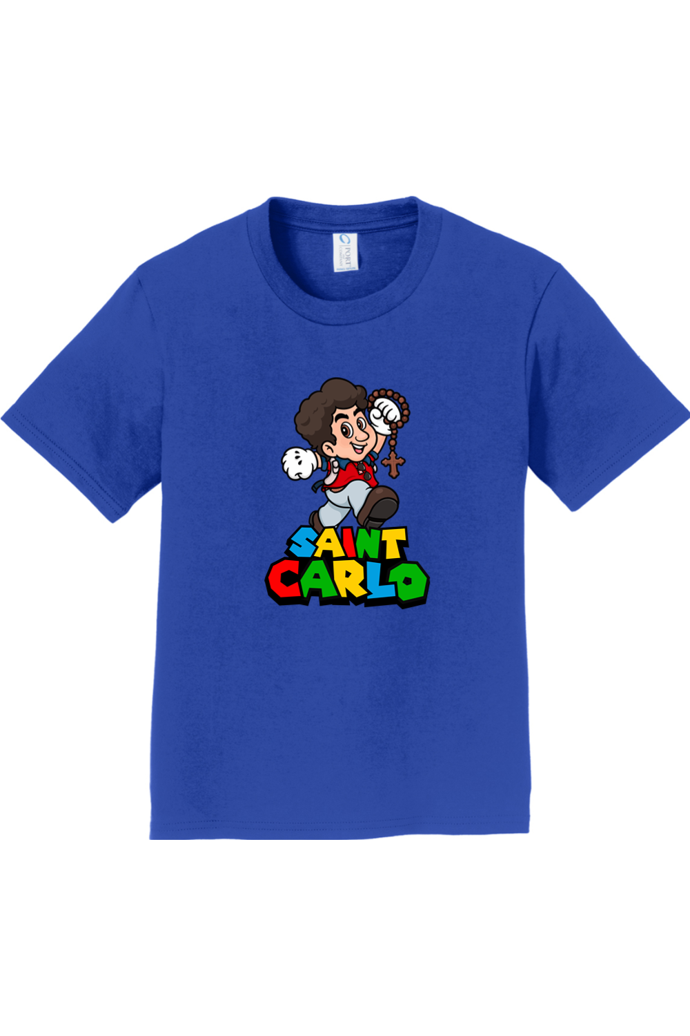 Sock Religious - Wholesale Screen Printed T-Shirt - Kids - Super St. Carlo Acutis Youth T-Shirt0