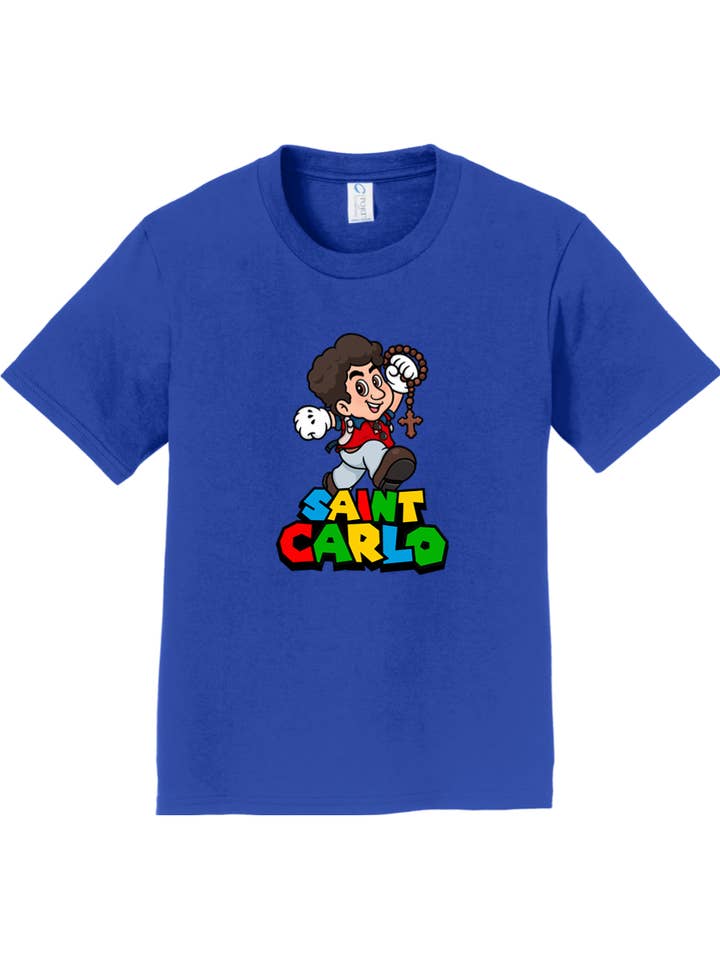 Sock Religious - Wholesale Screen Printed T-Shirt - Kids - Super St. Carlo Acutis Youth T-Shirt