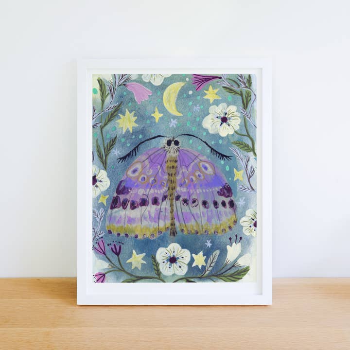 Purple Moth Art Print for wholesale by In My Backyard