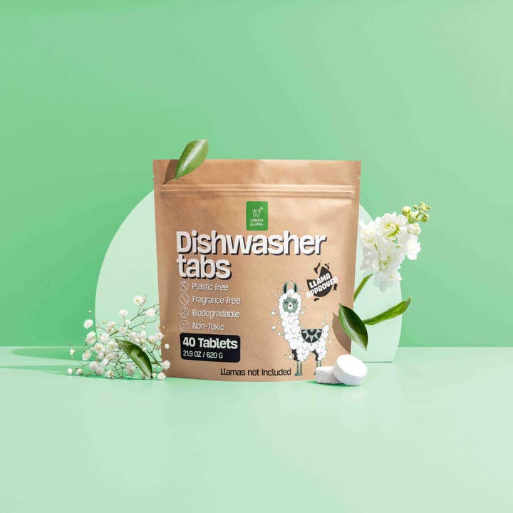 Green Llama – wholesale Diskmedel – Diskmaskinstabletter utan doft och PVA (40 st) - Förpackning med 6 st