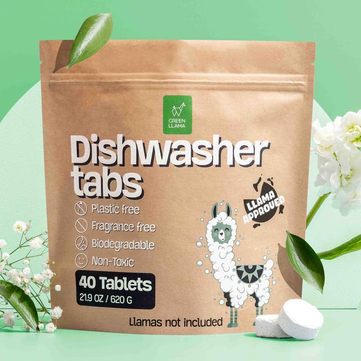Fragrance & PVA Free Dishwasher Tablets (40ct) - Case of 6 for wholesale by Green Llama