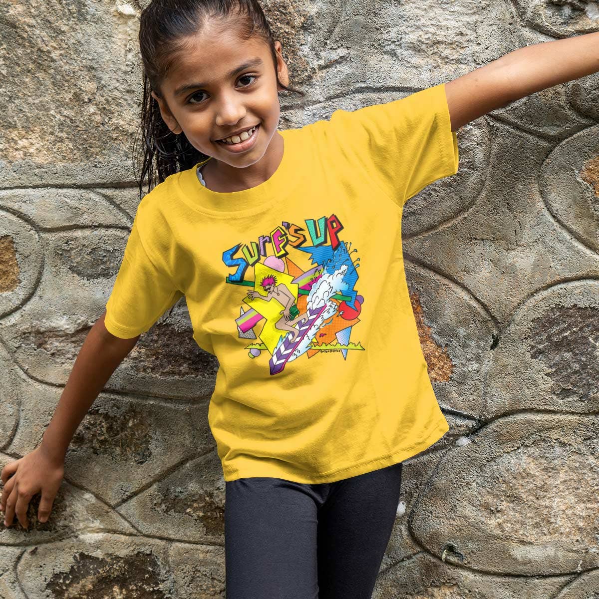 RetroPlanet - Vente T-shirt sérigraphié – enfant - T-shirt Surfs Up 80's Style Design en coton unisexe pour jeunes4