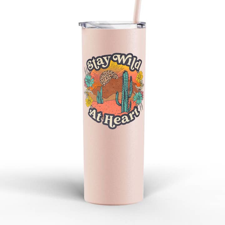 Gobelet Skinny 20 oz Stay Wild at Heart pour la vente par The Sign Factory TX