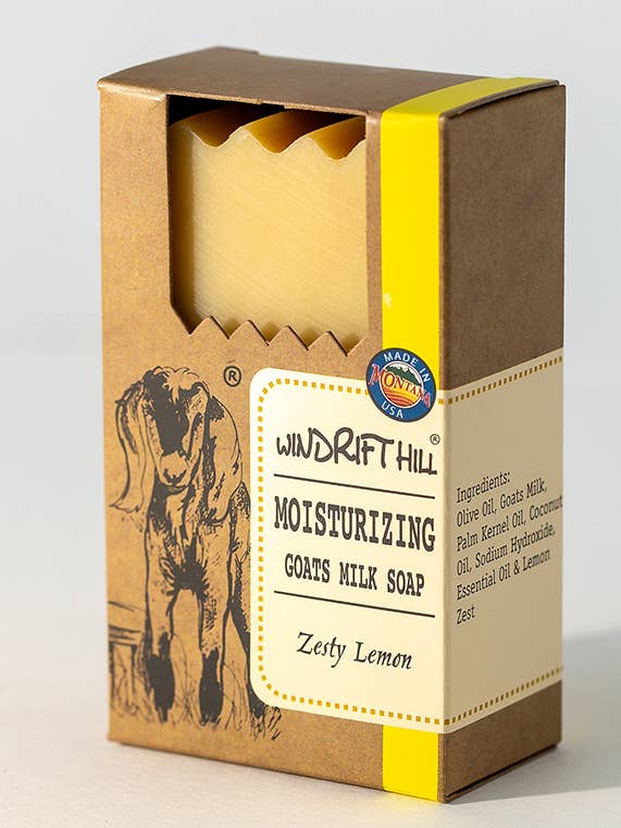 Zesty Lemon Goat Milk Soap for wholesale by Windrift Hill Goat Milk Skincare