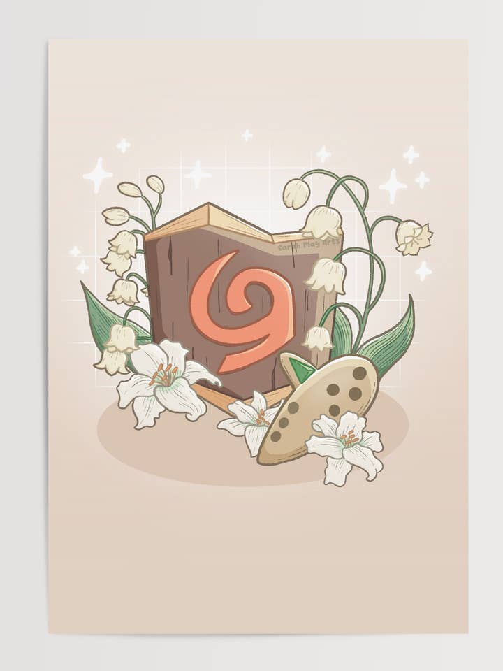 Kokiri Print | Fine Line Zelda: Ocarina of Time Floral Art for wholesale by Sarah May Arts