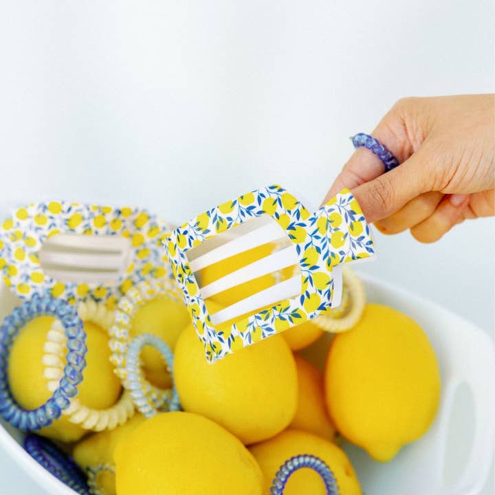 TELETIES - Wholesale Hair Clip - Women's - Flat Square Hair Clip | Medium | Limoncello