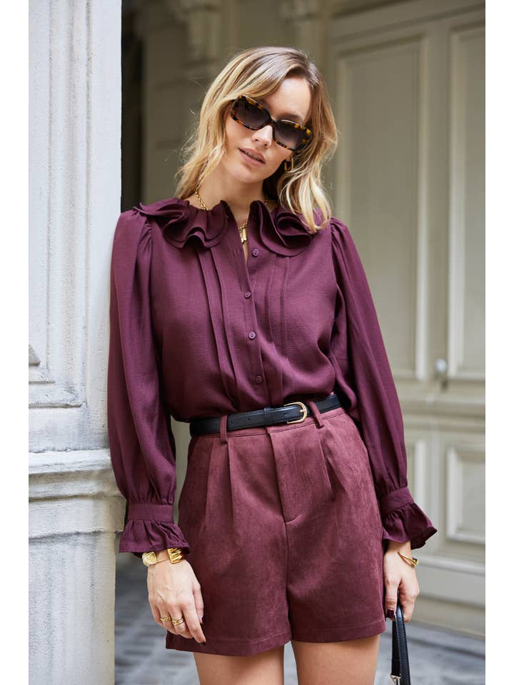 ELLI WHITE - Wholesale Blouse - Women's - Blouse with ruffled collar2