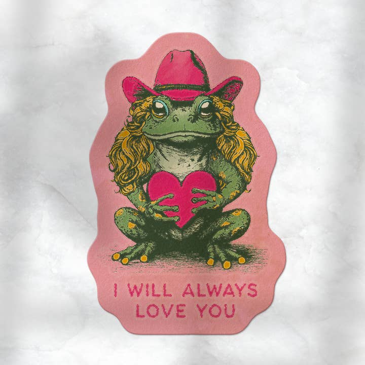 I Will Always Love You Frog Sticker for wholesale by Cluster Funk Studio