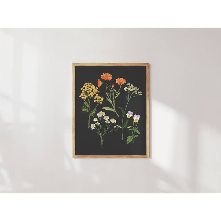 Herbalism Dark Botanical Art Print voor wholesale door Anna Farba Illustration