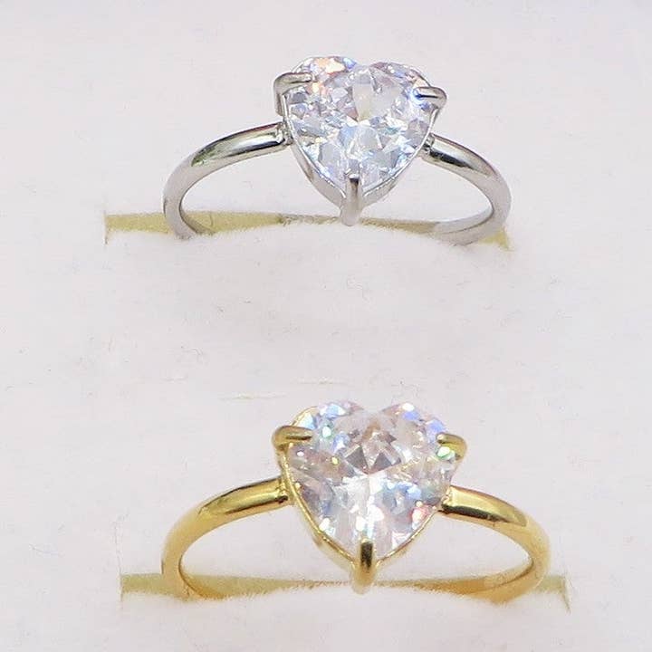 JOHANNA - ARGENTO 925 ~ Anello regolabile con zirconi cubici di alta qualità AAA per la vendita all'ingrosso da parte di Daemon srls