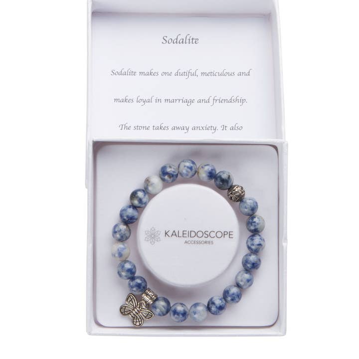 Kaleidoscope Accessories - Wholesale Beaded Bracelet - 12-PC Boxed Semi-Precious Stone Bracelet Assortment11