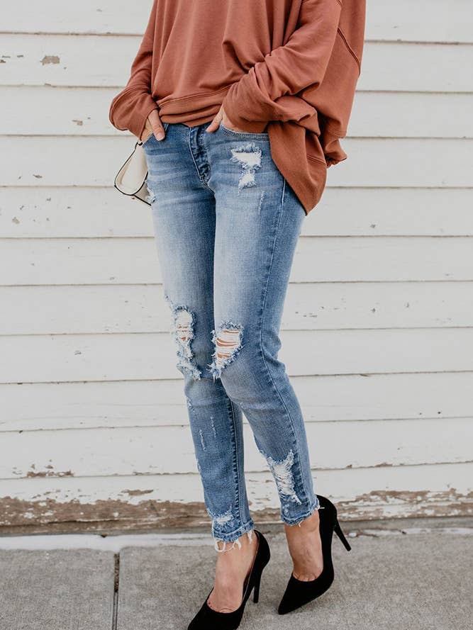 UNISHE - Wholesale Jeans - Women's - Distressed Ripped Slastic Skinny Jeans XXL0211