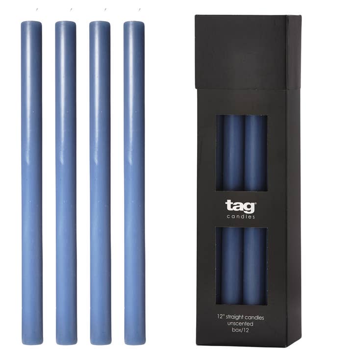 tag - Wholesale Tapered Candle/Candlestick - Color Studio 12" Straight Candle - Blue Denim2