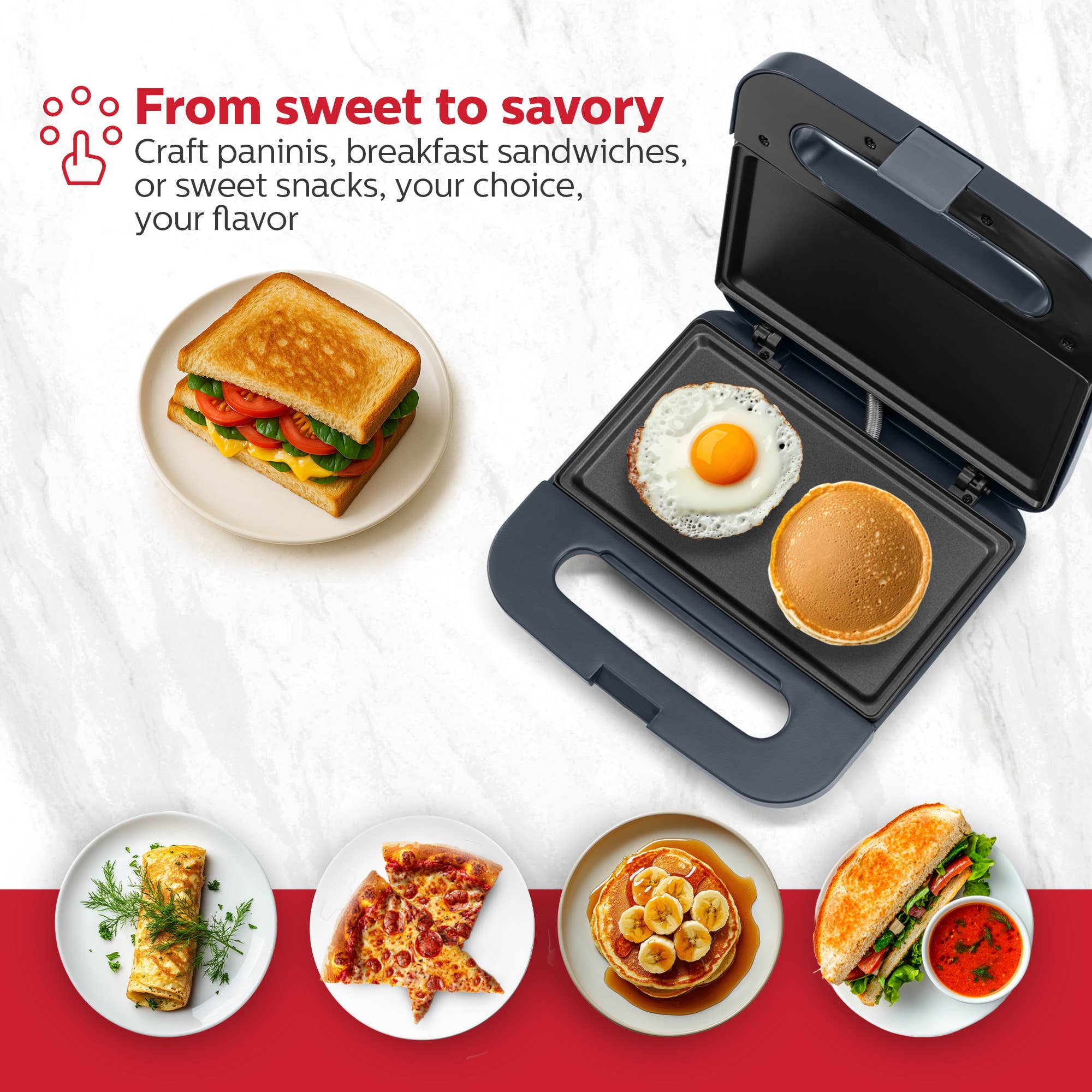 Holstein Housewares - Wholesale Kitchen Appliance - 2-SLICE SANDWICH MAKER & GRIDDLE ROSE GOLD7