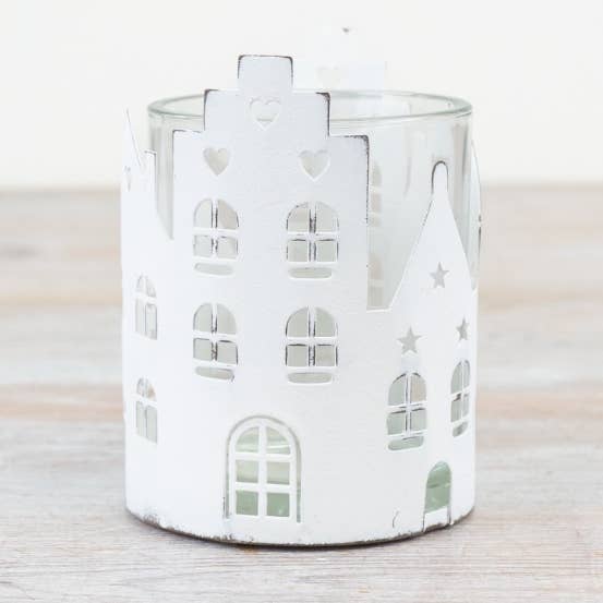 Porte-bougie en métal et verre, 10,8 cm pour la vente par Gainsborough Giftware x Portland Living