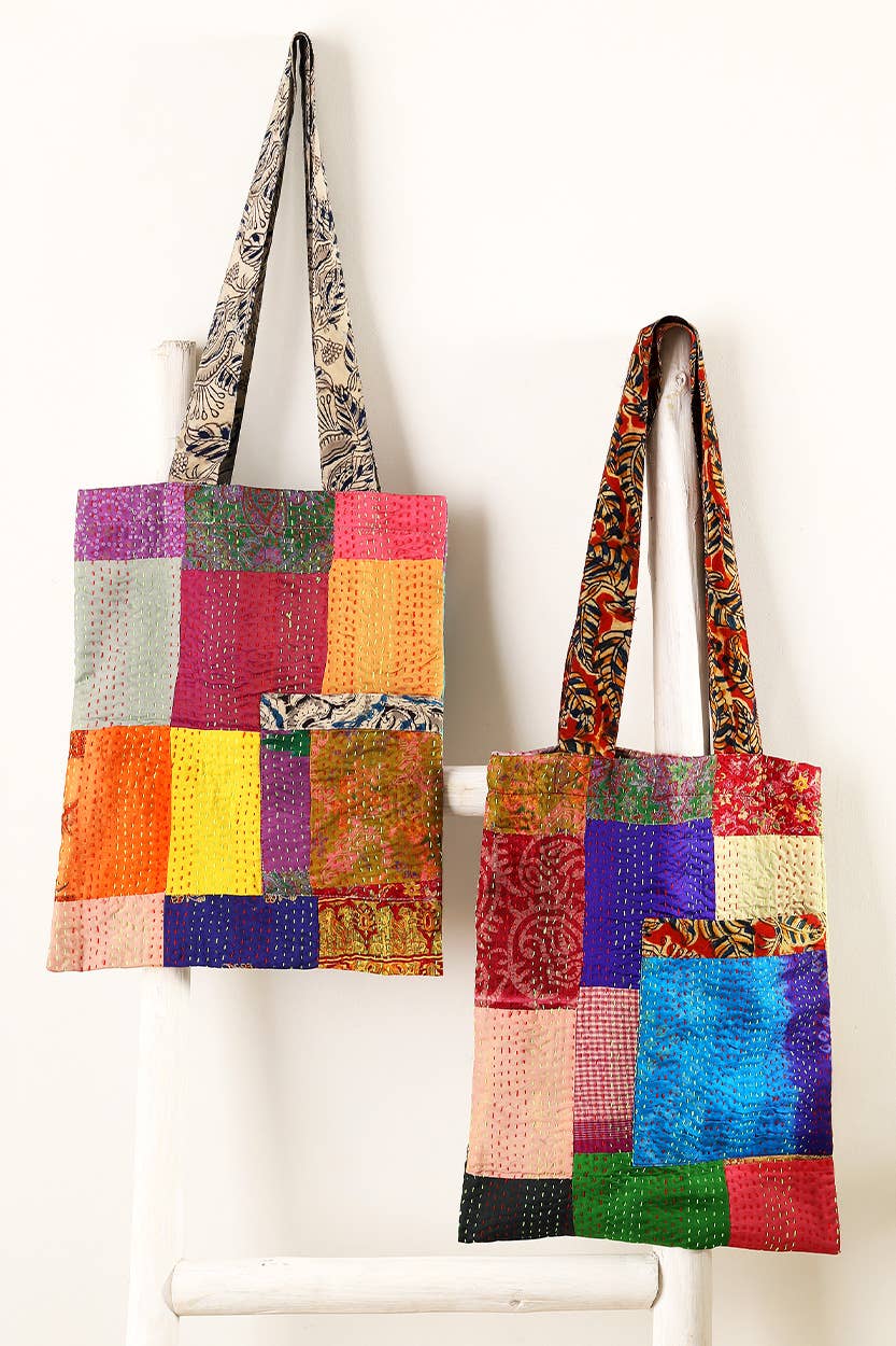 Sevya Handmade – Großhandel Tragetasche – Damen – Sevya Handmade Seiden-Kantha-Shopper