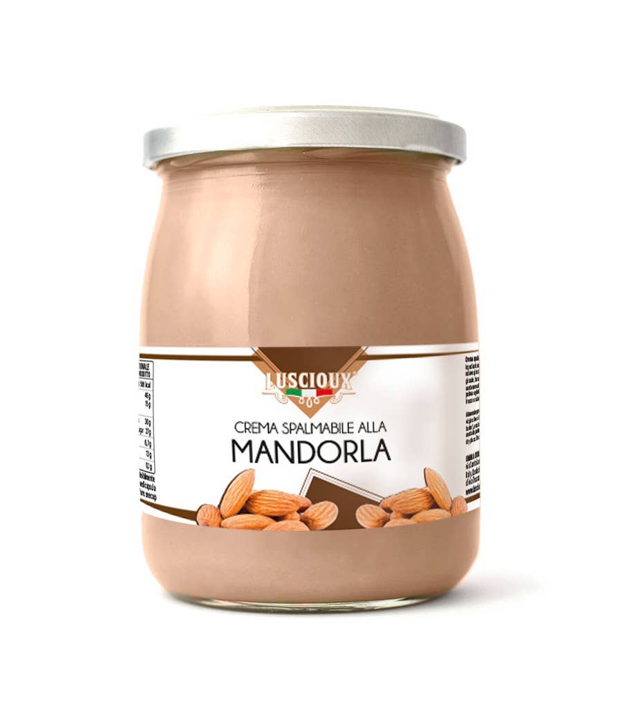 LUSCIOUX - OMNIA GROUP SRL - Vendita all'ingrosso Burro di frutta secca - Crema spalmabile 45% Mandorla di Sicilia | 600 g0
