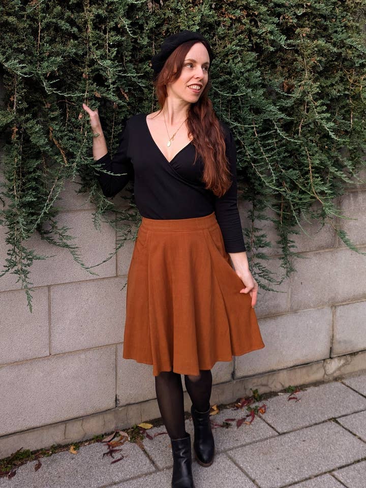 Brigitte Vegan Wool 3/4 Skirt (other colours) for wholesale by Meemoza