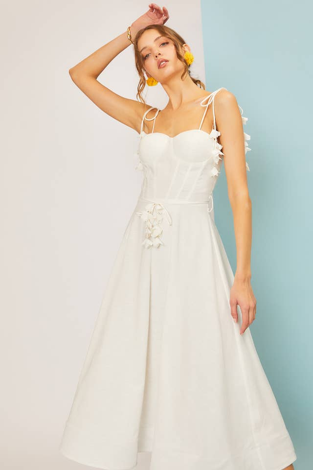 Main Strip - Wholesale Dress - Women's - Tie Belt Flare Midi Dress