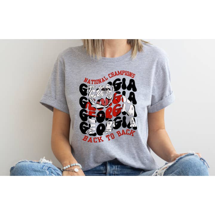 T-shirt graphique ondulé des Georgia Bulldog Championship pour la vente par BB Subs and Screens