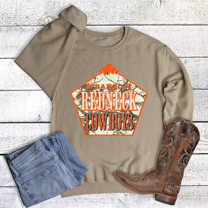Western Wranglin' Redneck Cowboys Sweatshirt for wholesale by Rebel Rose