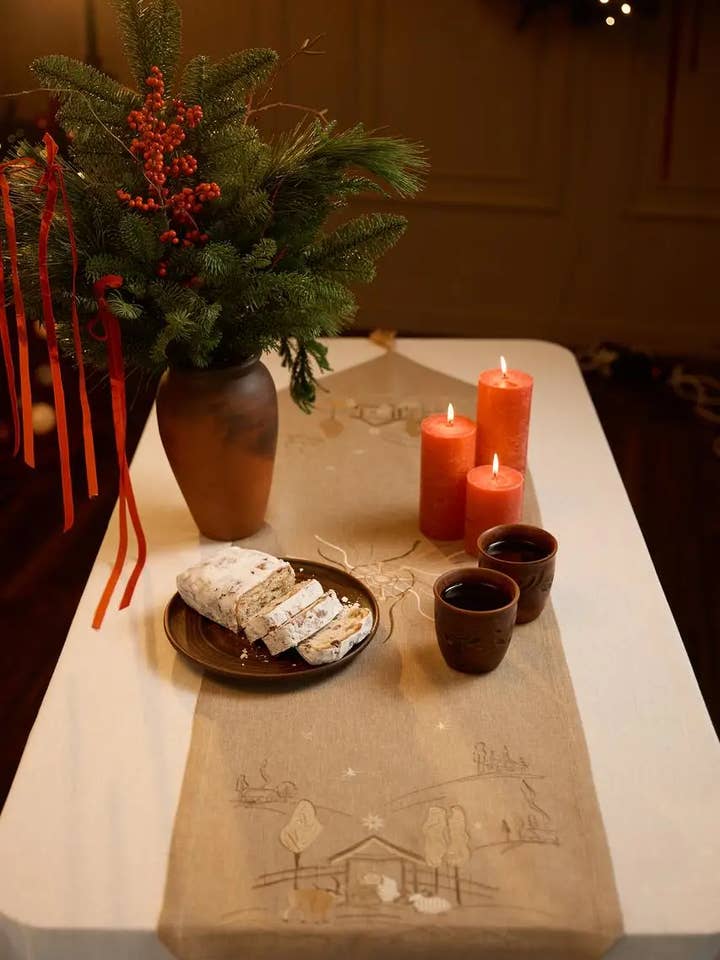 Premium Woven Polyester Christmas Table Runner for wholesale by Handmade Originals Ukraine
