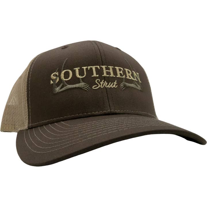 Southern Strut - Wholesale Trucker Hat - Unisex - Southern Antlers Embroidery Trucker Hat