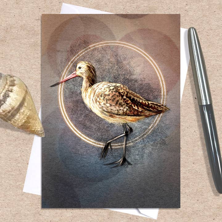 Marbled Godwit Greeting Card, 5x7" w/Envelope for wholesale by Coreyartus Imagery