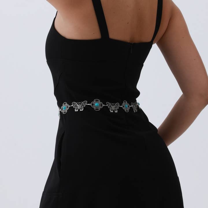 Leto Accessories - Wholesale Belt - Women's - Western Butterfly Chain Belt β Vintage Boho Waist Accessory5