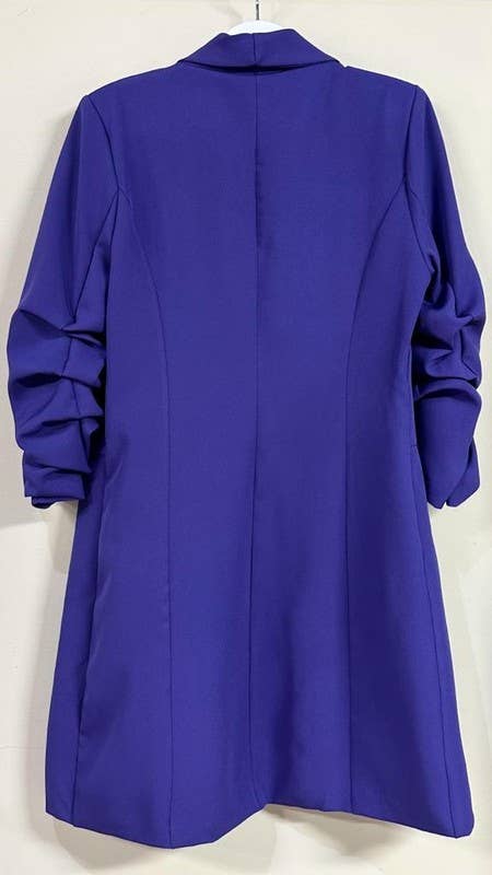 VENTI6 - Wholesale Blazer - Women's - SOLID RUCHED SLEEVE BOYFRIEND BLAZER (81255-SOLID)15