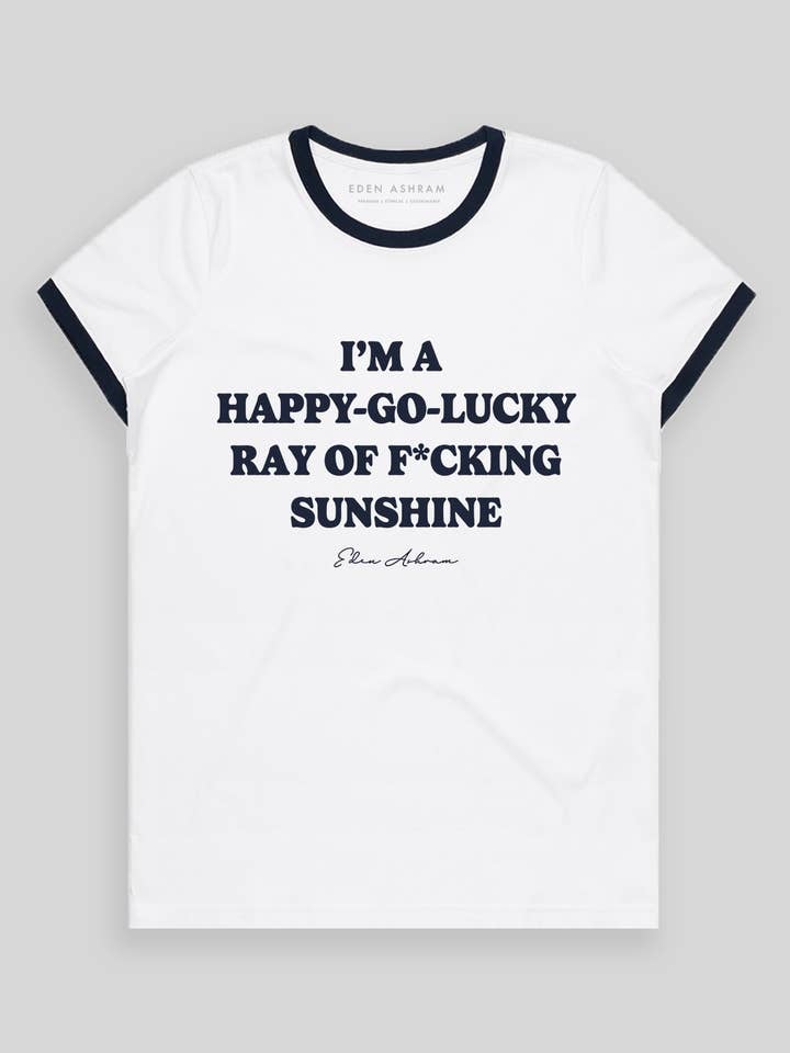 Happy Go Lucky Classic Ringer T-Shirt for wholesale by Eden Ashram