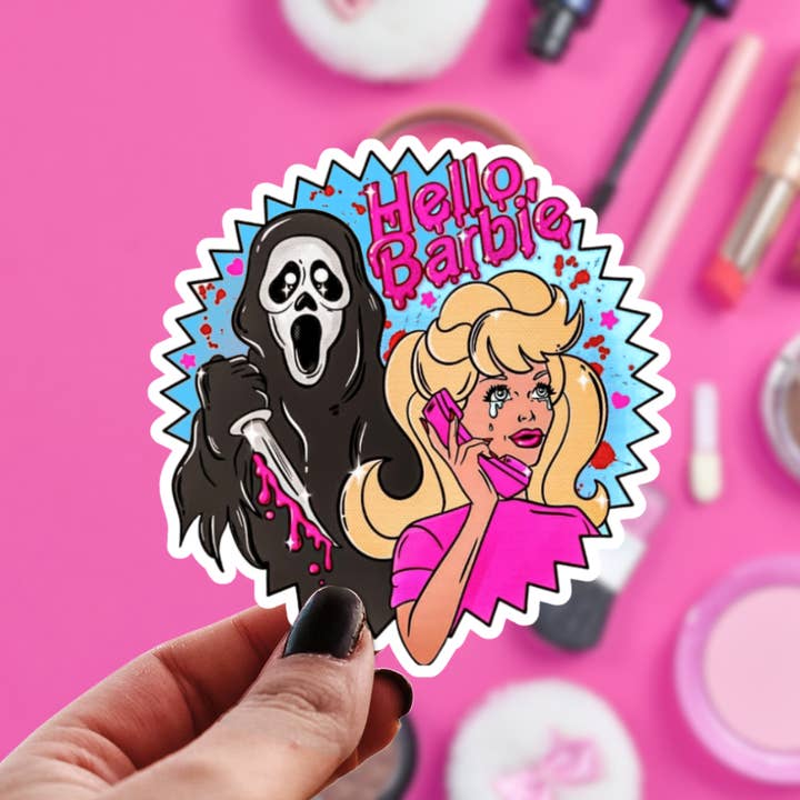 Pretty Toxic Stickers - Wholesale Sticker - Ghostface Hello Barbie Sticker - Scream Horror Movie Fans